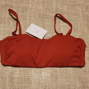 Andie The Bora Bora Red Bikini Top with Adjustable Removable Straps